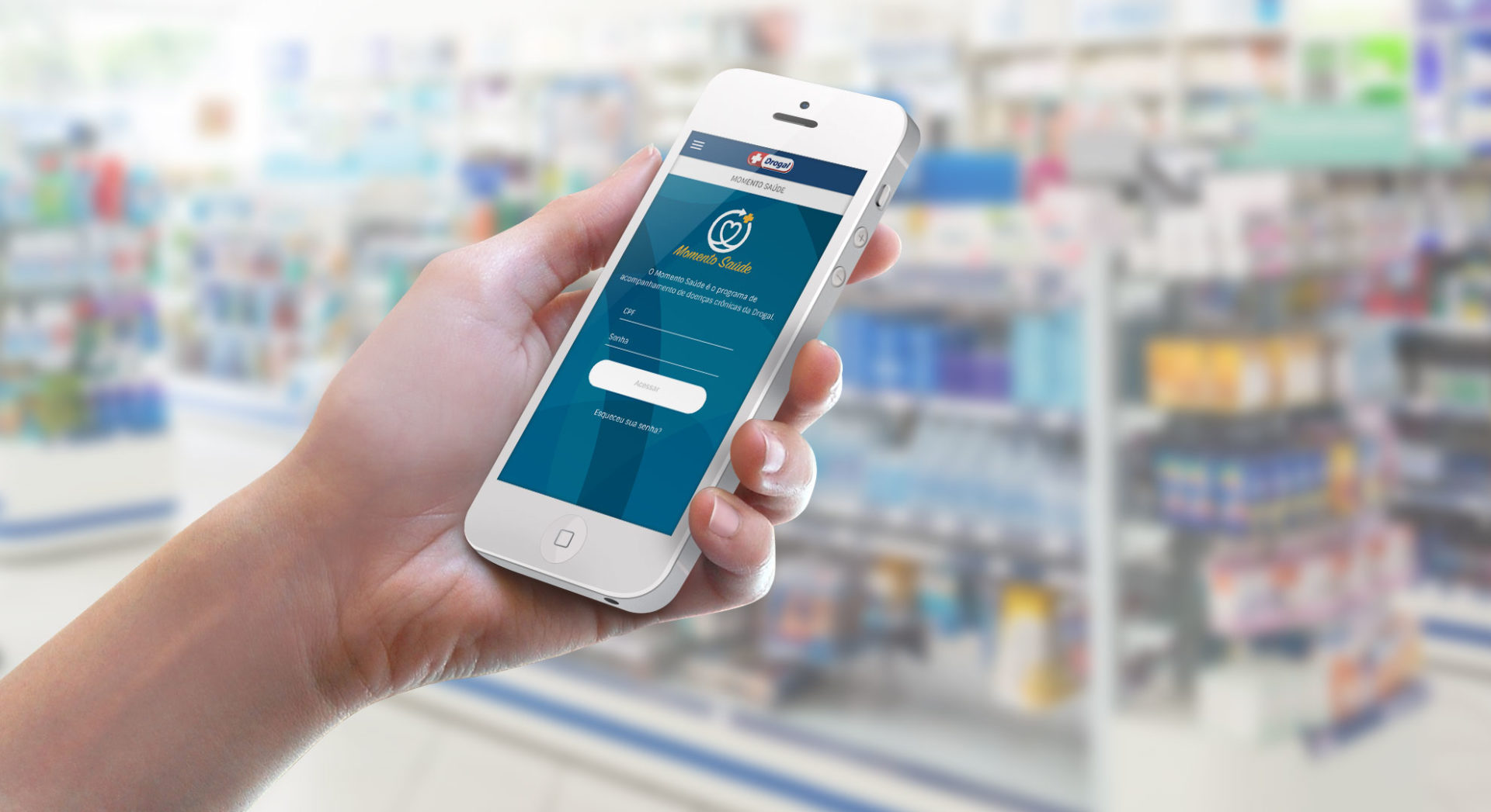 Registro com o App Momento Saúde para a Drogal - Lampejos